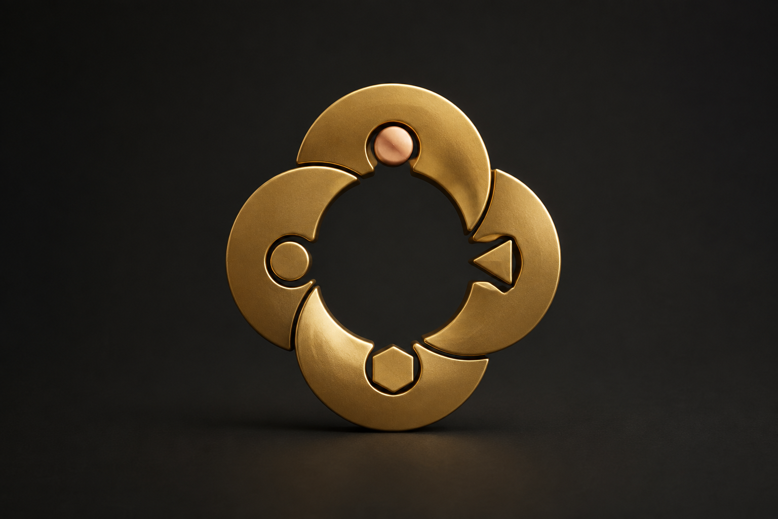 Four connected forms representing CalderGold's values